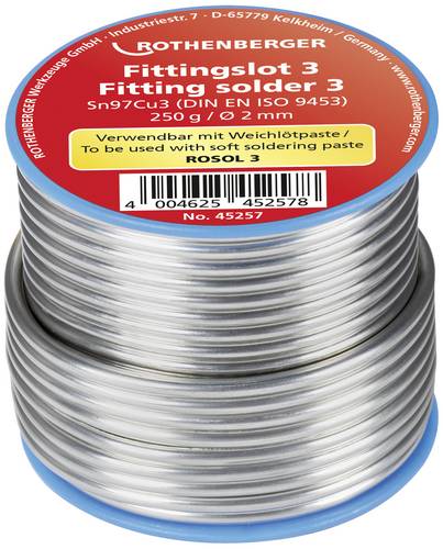 Rothenberger 45255 Lötzinn Spule Sn97Cu3 250g 3mm