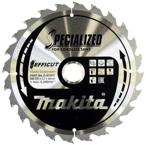 Makita E-01915 Kreissägeblatt 235 x 30 x 2.2mm Zähneanzahl: 24 1St.