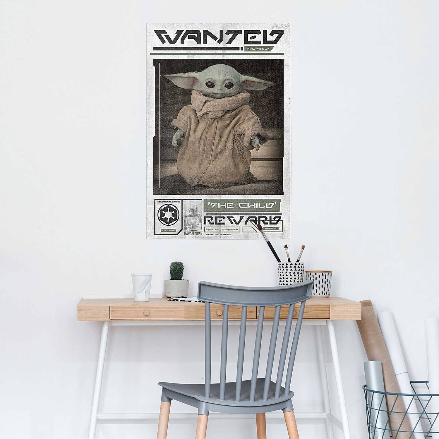 home24 The Mandalorian Wanted poster groen B: 61 cm, H: 92 cm