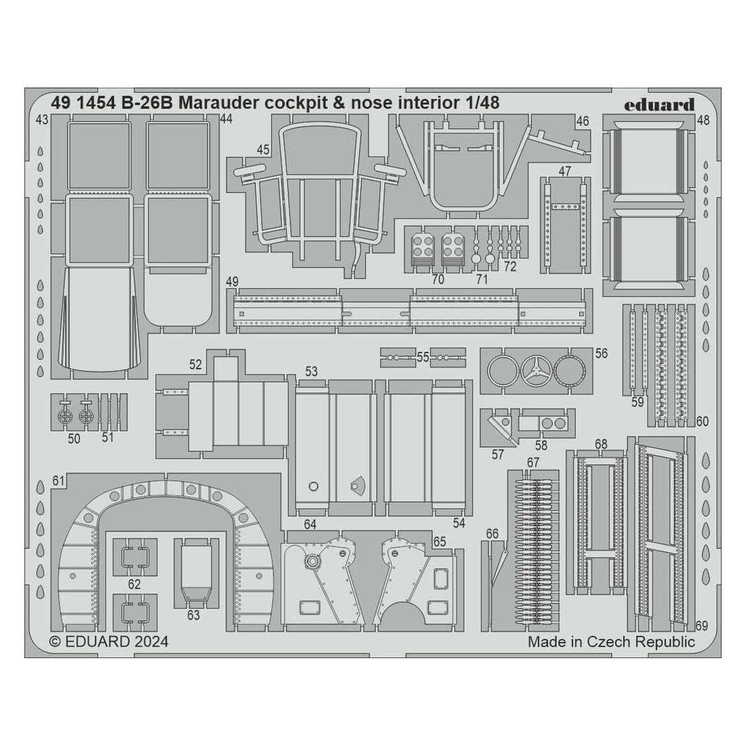 Eduard B-26B Marauder cockpit & nose interior ICM (491454)