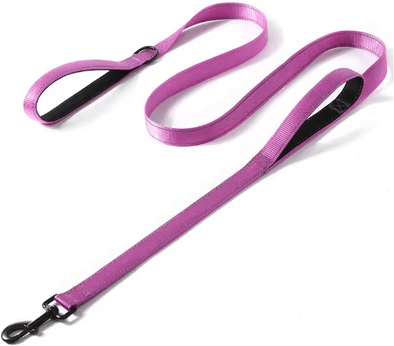 Inspire Picks Heavy Duty Double Handle Dog Leash For Training & Walking rose Red 2.5x150cm