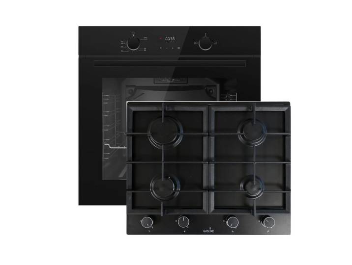 Gasline Gasherd-Set Gasline Herdset GB850-FIB mit Gasbackofen+Gaskochfeld 60cm 4 Brennern