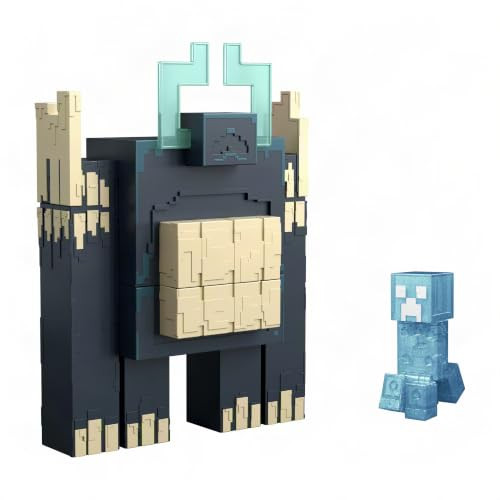 Mattel Minecraft Twisted Warden Figuur met Soul Corrupted Creeper en diverse licht- en geluidseffecten