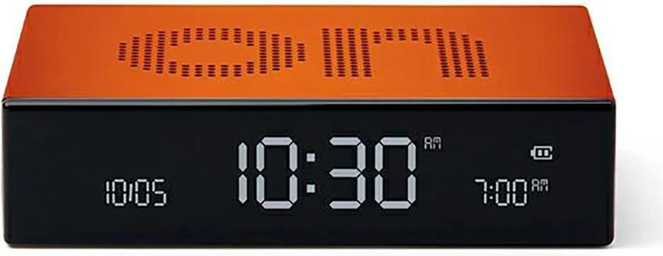 Lexon Flip Premium wekker, dubbelzijdig, oranje
