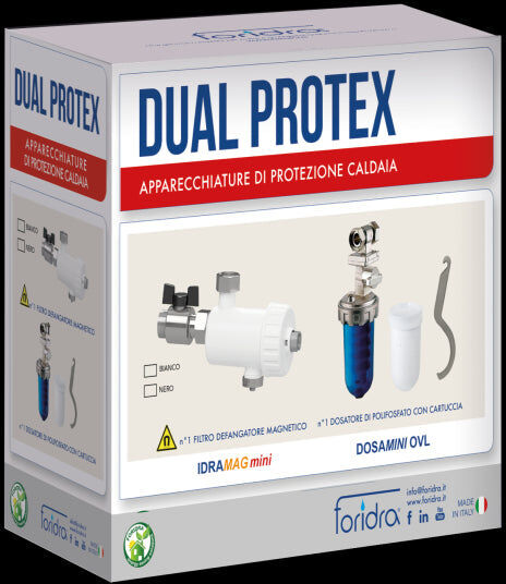 Foridra Kit Salvacaldaia Dual Protex Contenente Idramag Mini + Dosamini OV Colore Defangatore Bianco