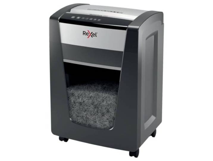 Rexel Aktenvernichter Momentum X420, Partikelschnitt, 22-20 Blatt A4 (70-80 g/m²) Kapazität, Sicherheitsstufe P4, 30L Abfallbehälter, Schredder, schwarz, 2104578EU
