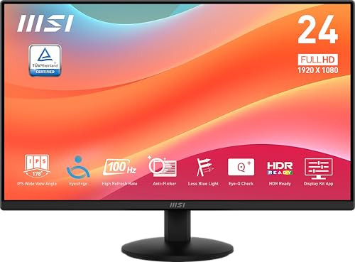 MSI PRO MP242L Monitor, 60,5 cm (23,8 inch), Full HD, Zwart