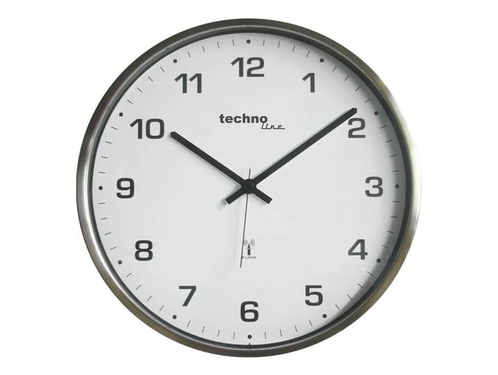 Wanduhr WT 8900 Edelstahlrahmen Ø 33cm Silber