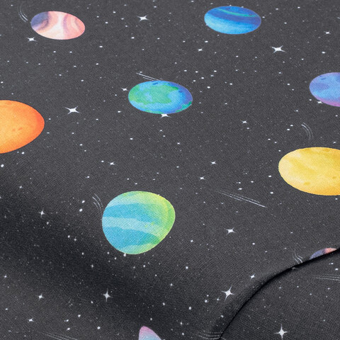 Baumwollstoff "Weltall/Planeten“, schwarz-color