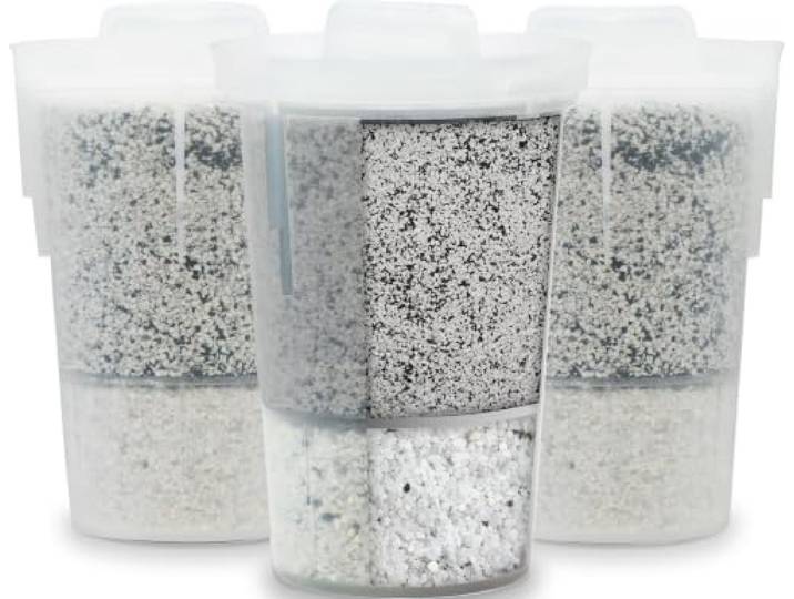 Santevia MINA Alkalischer Wasserfilter, 3er-Pack, reduziert Fluorid, Chlor und Blei, fügt gesunde Mineralien hinzu, kompatibel mit Santevia MINA Krügen und Glassystem, Heimwasserfilterkartuschen