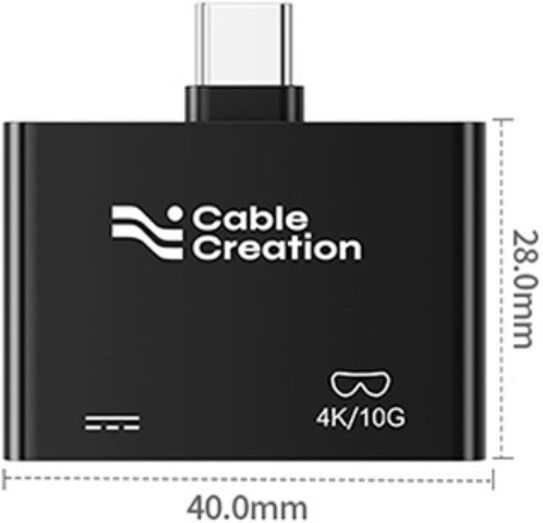 INF AR-Brillen USB-C Konverter Type-C Docking Adapter mit PD100W, 4K60Hz, 144Hz und 10Gbps Plug-and-Play, kompatibel mit Steam