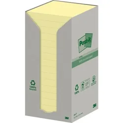 Post-it Recycelte Haftnotizen 76 x 76 mm Kanariengelb 16 Blöcke à 100 Blatt