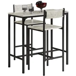 SoBuy, Bartisch, Bartisch mit 2 Hockern (45 x 89 x 87 cm, 45 x 89 x 87 cm)