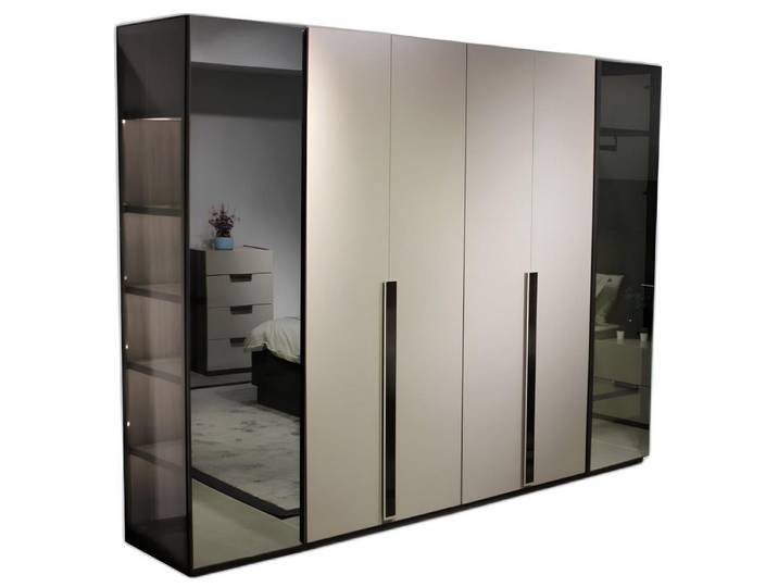 Xlmoebel Kleiderschrank Luxuriöser Designer Kleiderschrank mit Spiegel und edler Ästhetik (1-St., Kleiderschrank) Hergestellt in Europa