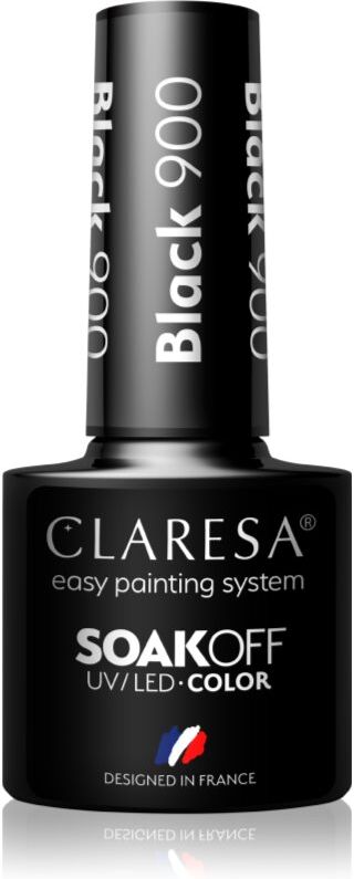 Claresa SoakOff UV/LED Color Black gel nail polish shade 900 5 g