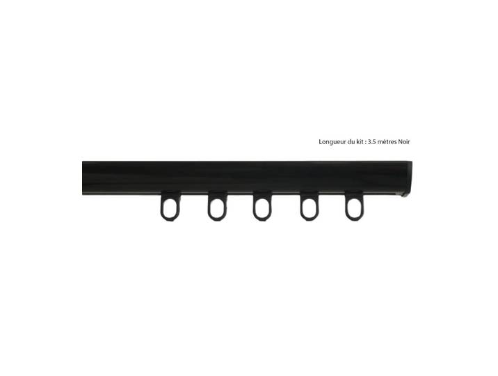 Tringle rail pour rideau L.3,50 m - Noir