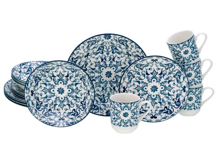creaTable Kombiservice 16-tlg FRESCO, blau, Steingut