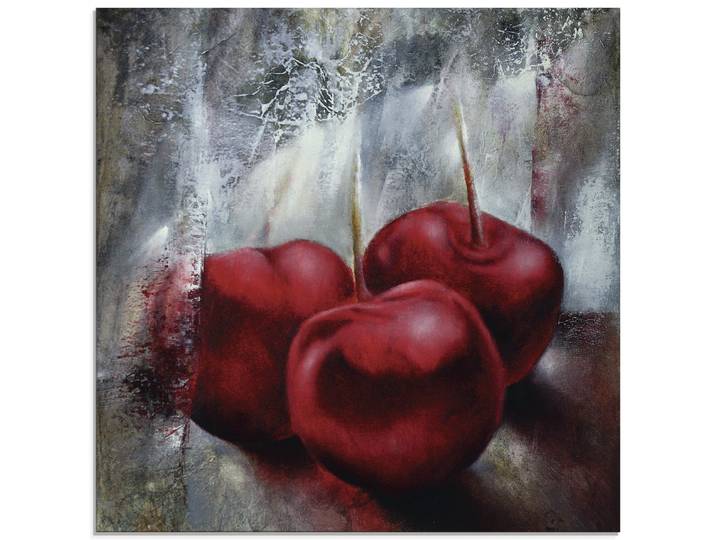 Glasbild ARTLAND Kirschen , rot (farbe bild(er): rot), B:50cm H:50cm, Bilder, Glasbild, in verschiedenen Grössen