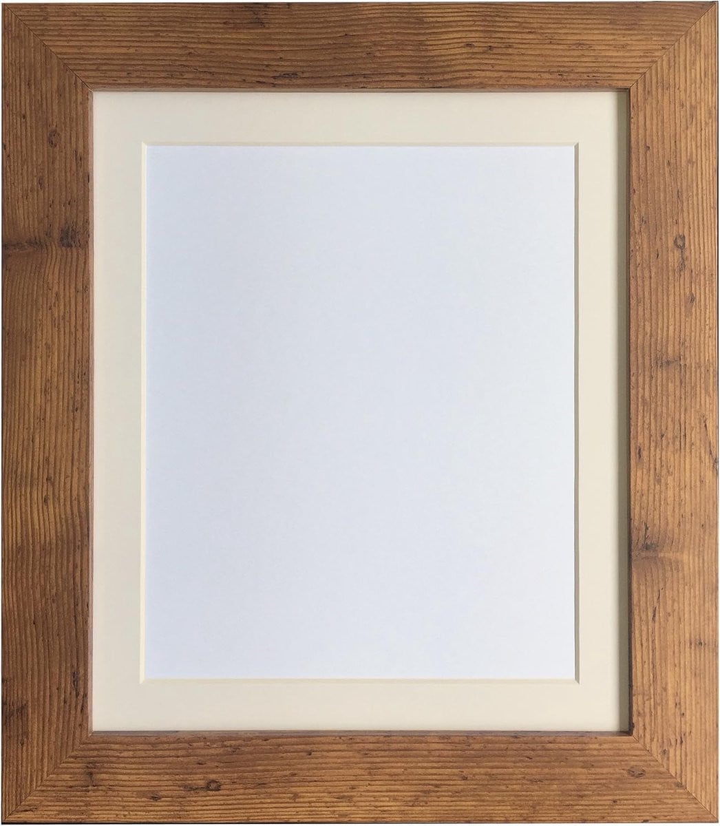 Vintage Houten Fotolijst met Passe-partout voor A2 Formaat