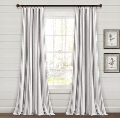Lush Decor Farmhouse Stripe Yarn Dyed Cotton Window Curtain Panel Pair