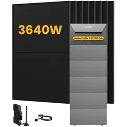 Anker SOLIX Solarbank 3 E2700 Pro Solaranlage, mit 8 x 455W Bifazialen Solarmodulen, by Powerness - 16kWh / 1 x Smart Meter / Selbstabholung