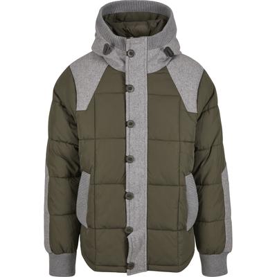 Winterjacke BRANDIT "Brandit Brandit Men Garret Jacket", Herren, Gr. XS, grün (olive, grau), 78% Baumwolle, 22% Polyamid, unifarben, normal, ohne Ausschnitt, Jacken Winterjacke