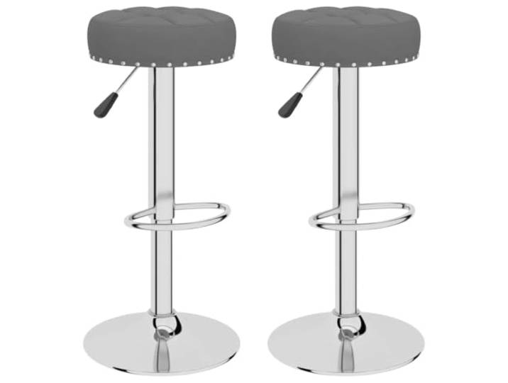 Kaorsrow 2er Set Barhocker Höhenverstellbar Drehbar Dunkelgrau Stoff Moderne Bistrostühle mit bequemer Fußstütze und stabiler Stahlbasis für Küche oder Essbereich im kompakten Design.