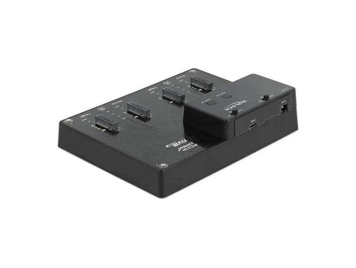 Delock Festplatten-Dockingstation DeLOCK M.2 Dockingstation für 4 x M.2 NVMe PCIe SSD mit Klon Funktion