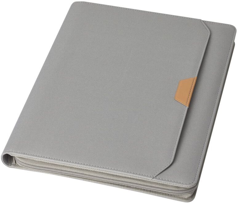 Porte-documents A4 publicitaire avec fermeture à glissière Nomumi gris