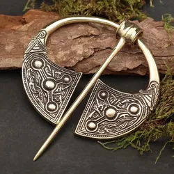 Drachensilber Fein verzierte Gewandnadel Bronze Fibel Mittelalter - Bronze