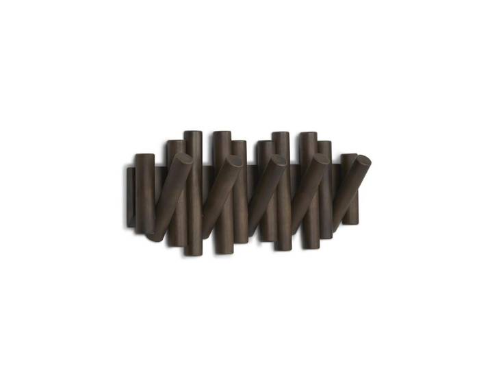 Garderobenleiste UMBRA Picket , braun, B:38cm H:16,5cm T:4,5cm, Garderobenhalter, Garderobenleiste, Herkunftsland Holz: China