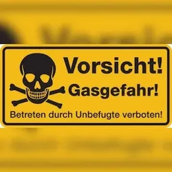 König Werbeanlagen Hinweisschild, Vorsicht! Gasgefahr!, 170x350mm, Alu geprägt - 350x170x0.45 mm Aluminium geprägt