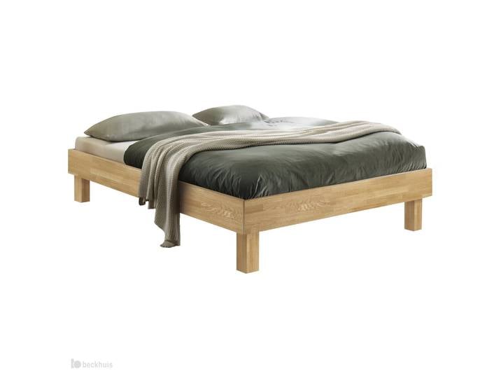 Bettgestell, 146x205 cm, Massivholz, Braun, Modernes Design, Hasena