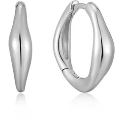 ANIA HAIE - HUGGIE HOOP EARRINGS - MAKING WAVES - silver
