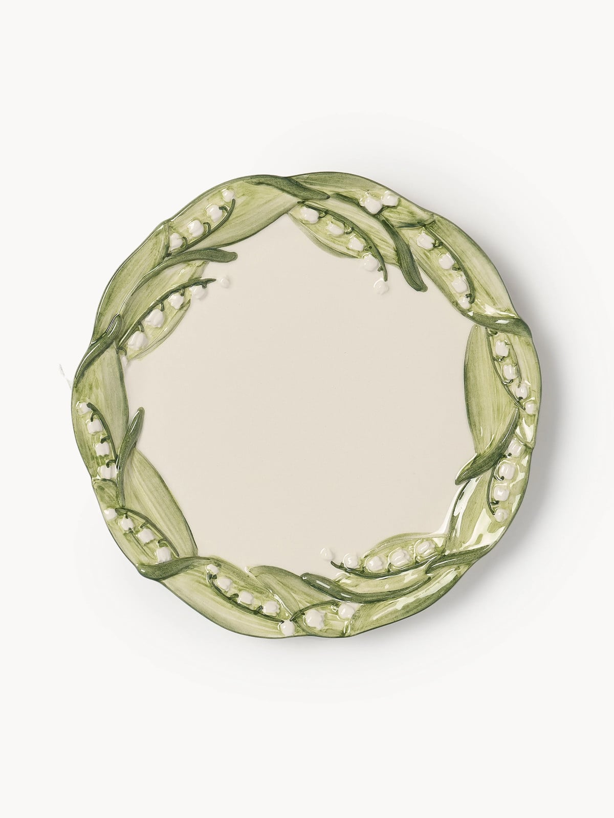 Les Ottomans Handbeschilderd ontbijtbord Lily of the Valley