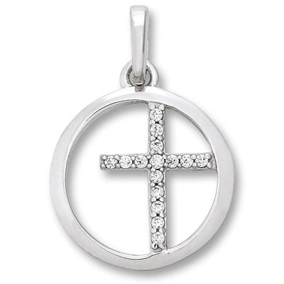 Kreuzkette ONE ELEMENT "Halskette - Kreuzkette mit Zirkonia Kreuz und Anhänger aus 925", silber, Halsketten, Damen, Silber 925 (Sterlingsilber), Kreuzkette, Fein gefertigt – ein Zeichen mit besonderer Bedeutung