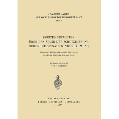 Zweites Gutachten über den Stand der Schutzimpfung gegen die Spinale Kinderlähmung, Taschenbuch von H. Brandenburg,Liselotte Grützner,K. Heicken,H.