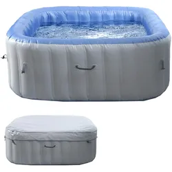 Whirlpool MCW-N97, Ersatz-Pool 5 Personen, In-/Outdoor aufblasbar PVC laminiert, eckig 180cm, grau-blau