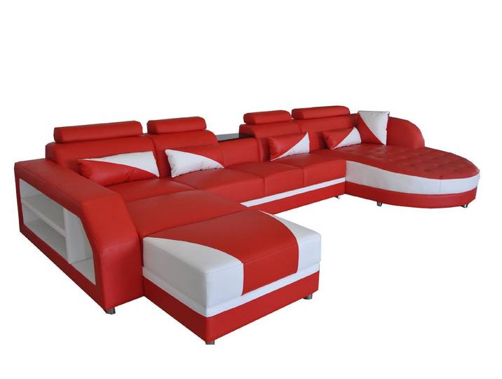 Xlmoebel Wohnlandschaft Ecksofa in U-Form mit Polsterung und USB-Anschluss, Ecksofa in U-Form, Hergestellt in Europa
