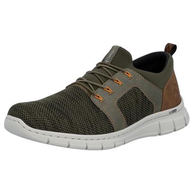 Slip-On Sneaker RIEKER, Herren, Gr. 42, grün, Lederimitat, Textil, Schuhe, mit elastischem Einschlupf