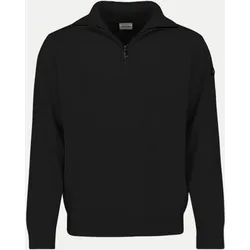 Gerippter Half-Zip-Pullover Schwarz XL