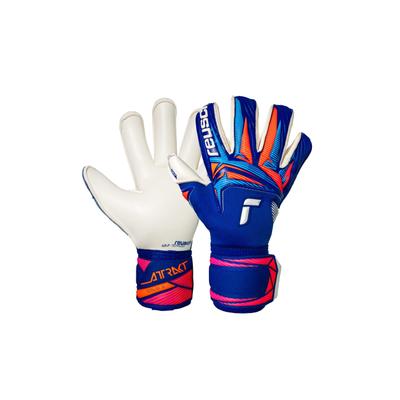Torwarthandschuhe REUSCH "Attrakt Gold X Roll Finger", Damen, Gr. 11, blau, 55% Latex, 31% Polyester, 6% Lederimitat, 5% Polyamid, 3% Elasthan, Handschuhe, mit atmungsaktiven Mesh-Einsätzen