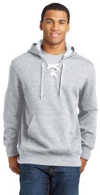 Sport-Tek ST271 Lace Up Pullover Hooded Sweatshirt in Heather size Large   Cotton/Polyester Blend