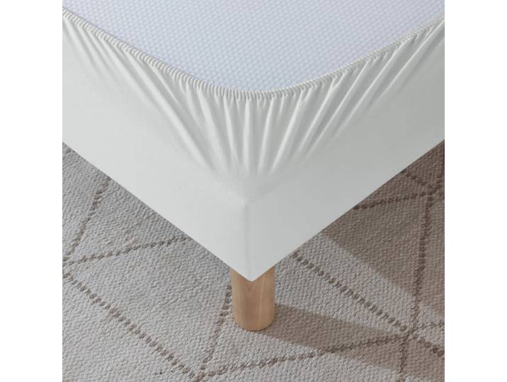Cache-sommier coton jersey gris 120x200