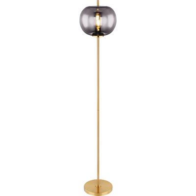 GLOBO LIGHTING Stehlampe "BLACKY I", gold (messingfarben), 1 Stk., Leuchten, Hängelampe/Pendelleuchte/Glas/Höhe kürzbar/Esstisch, Stehlampe