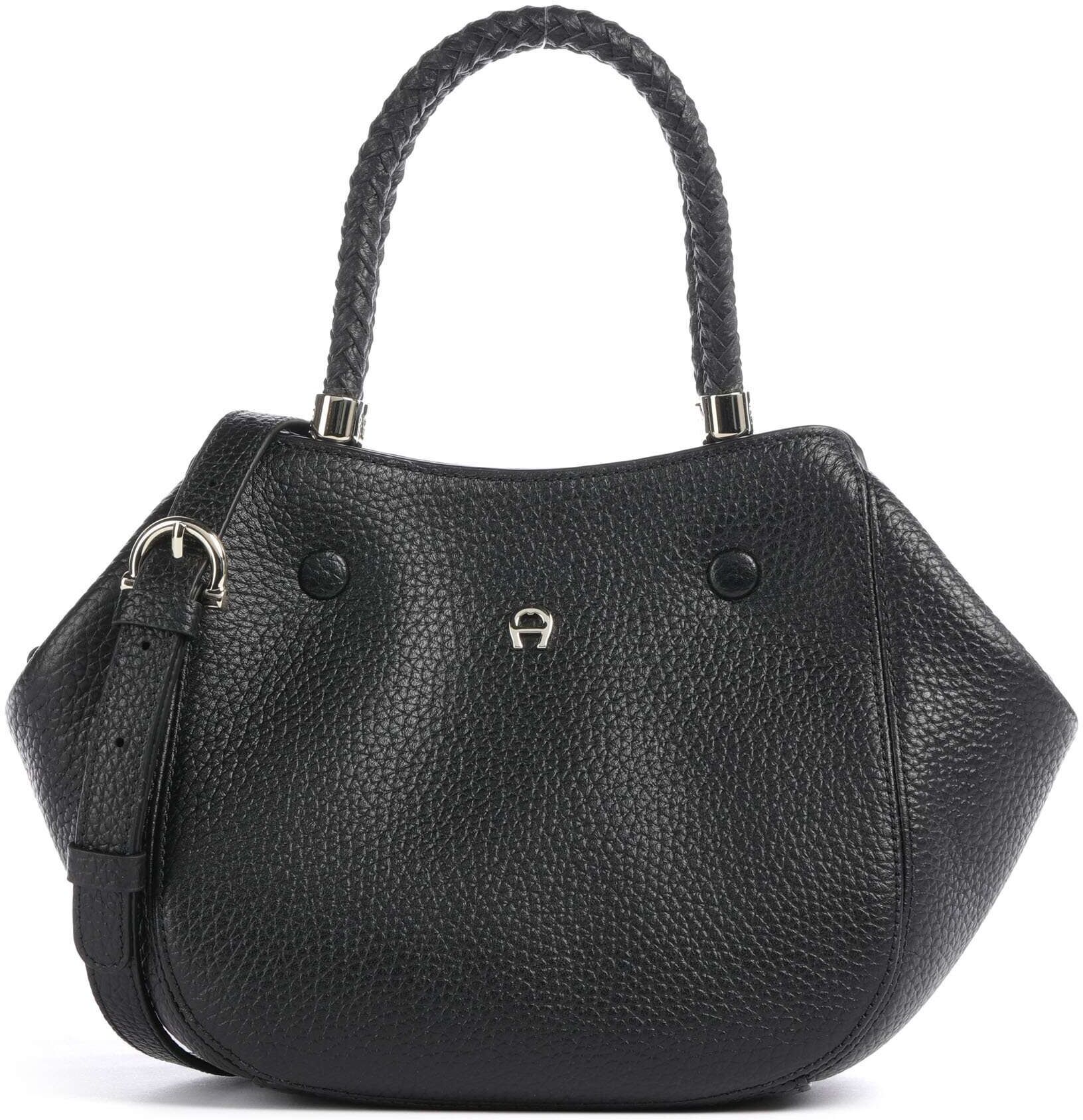 Aigner Carré Soft S Handtasche aus Leder, schwarz