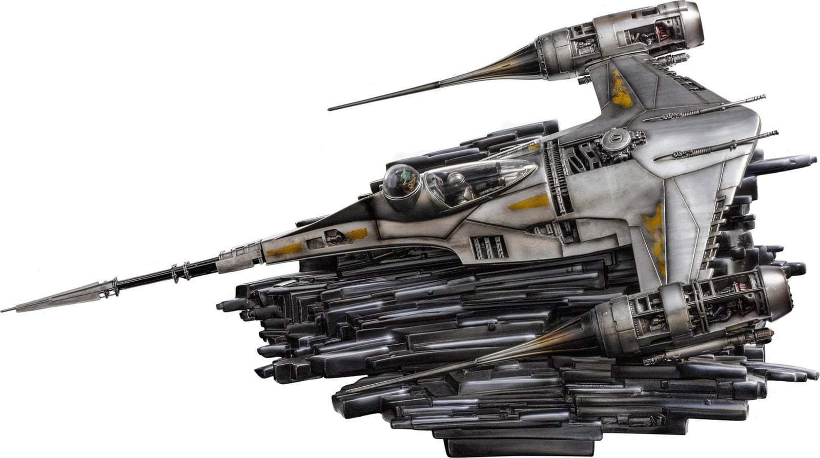 Iron Studios Demi Art Scale Boba Fett met Mando's N-1 sterrenjager beeldje, 1/20 schaal, 60 cm