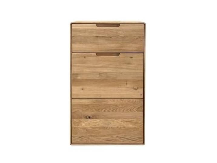 möbelando Hochkommode >KM-0663< 1 Tür, 1 Schub, Wildeiche massiv geölt - 51x91x40cm (BxHxT)