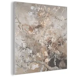 AKUSTIKBILD Mandelblüte - Kunst - Van Gogh - Beige - Abstrakt Wandbilder 60x60 cm