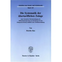 Die Systematik der übertariflichen Zulage, Fachbücher von Henrike Rau